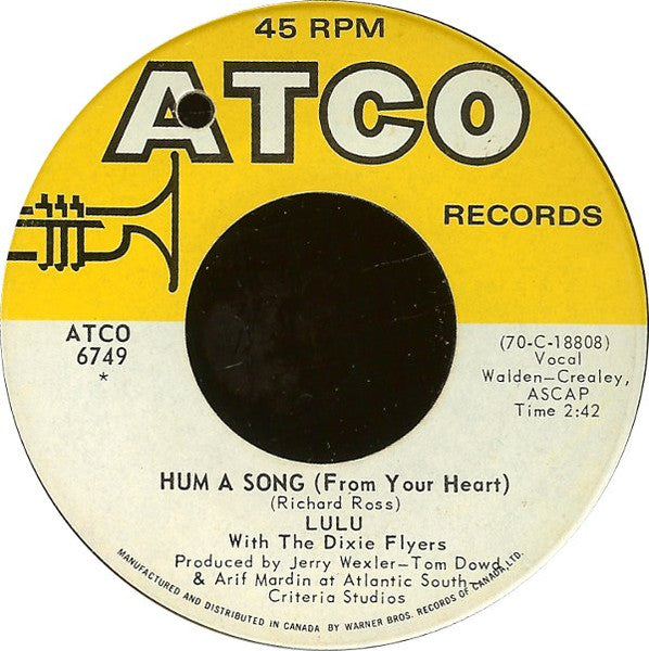 Lulu : Hum A Song (From Your Heart) / Where's Eddie (7")