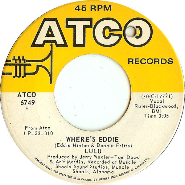 Lulu : Hum A Song (From Your Heart) / Where's Eddie (7")