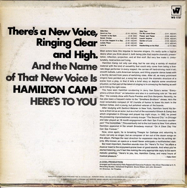 Hamilton Camp : Here's To You (LP, Album)