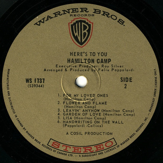 Hamilton Camp : Here's To You (LP, Album)