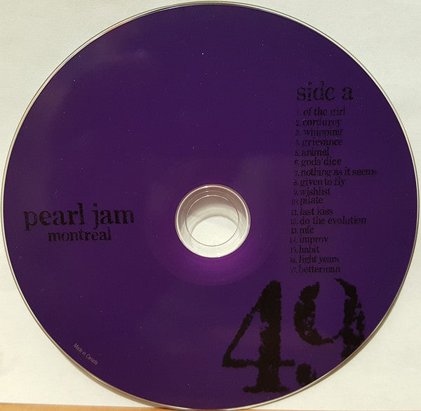Pearl Jam : Montreal, Canada - October 4, 2000 (2xCD, Album, Tour)