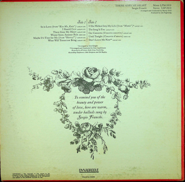 Sergio Franchi : There Goes My Heart (LP, Album, Mono)