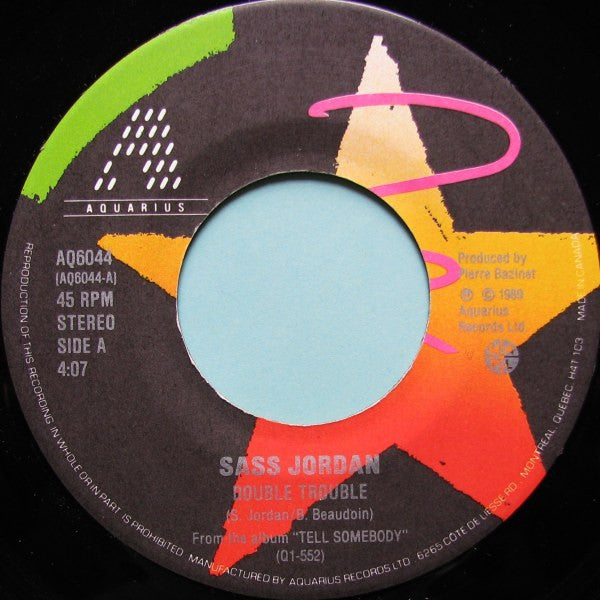 Sass Jordan : Double Trouble (7", Single)