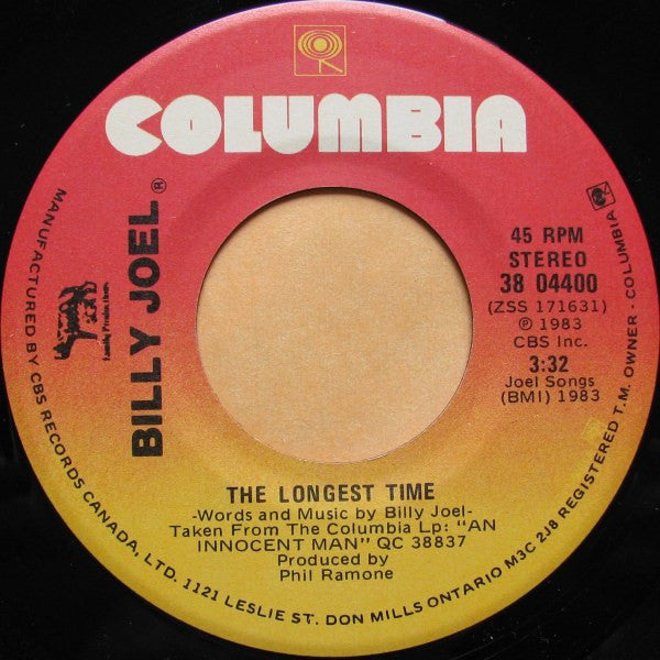 Billy Joel : The Longest Time (7", Single)