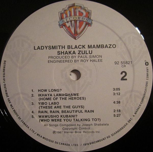 Ladysmith Black Mambazo : Shaka Zulu (LP, Album)