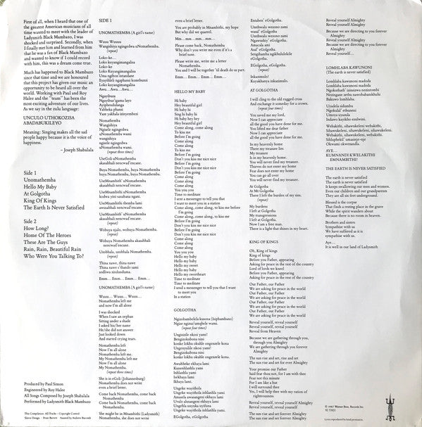 Ladysmith Black Mambazo : Shaka Zulu (LP, Album)