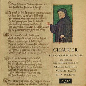 Geoffrey Chaucer, Nevill Coghill, Norman Davis (3), John Burrow : Prologue To The Canterbury Tales Read In Middle English (LP, Mono)