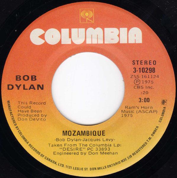 Bob Dylan : Mozambique (7")