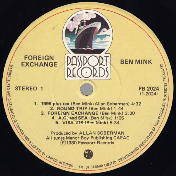 Ben Mink : Foreign Exchange (LP, Album)