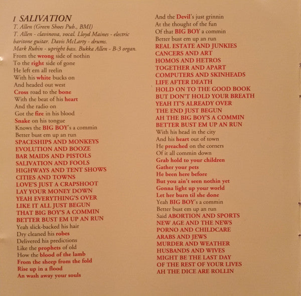 Terry Allen : Salivation (CD, Album)