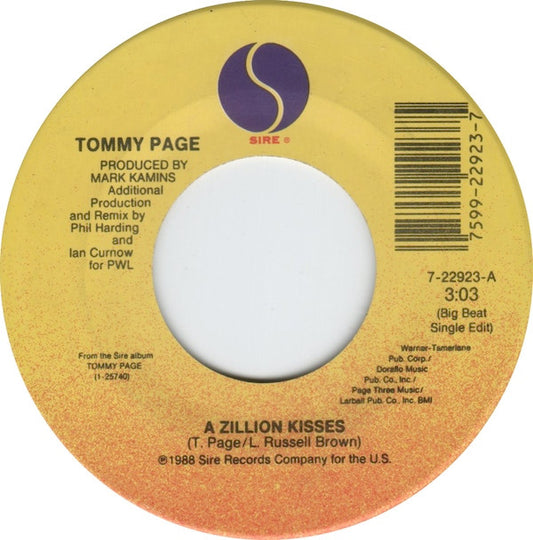 Tommy Page : A Zillion Kisses (7", Single)