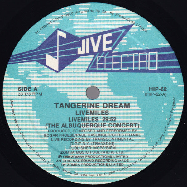 Tangerine Dream : Livemiles (Tangerine Dream In Concert) (LP, Album)