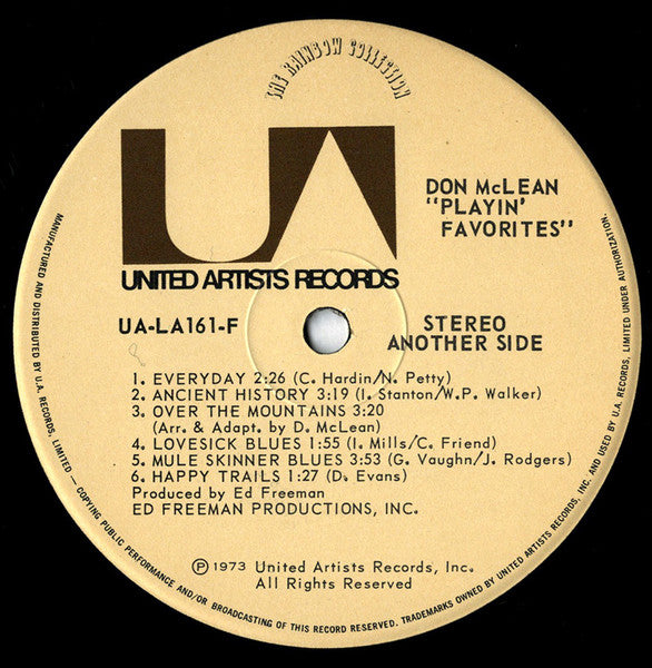 Don McLean : Playin' Favorites (LP, Album)