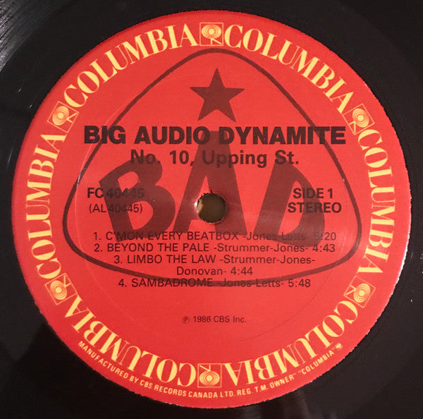 Big Audio Dynamite : No. 10, Upping St. (LP, Album)