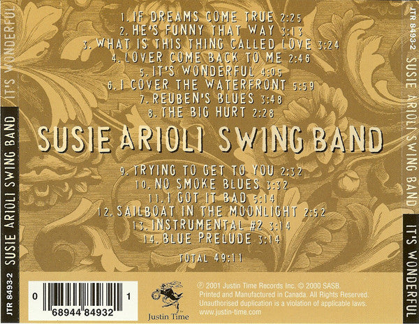Susie Arioli Swing Band* Featuring Jordan Officer : It's Wonderful (CD, Album, RE)