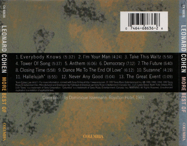 Leonard Cohen : More Best Of (CD, Comp)