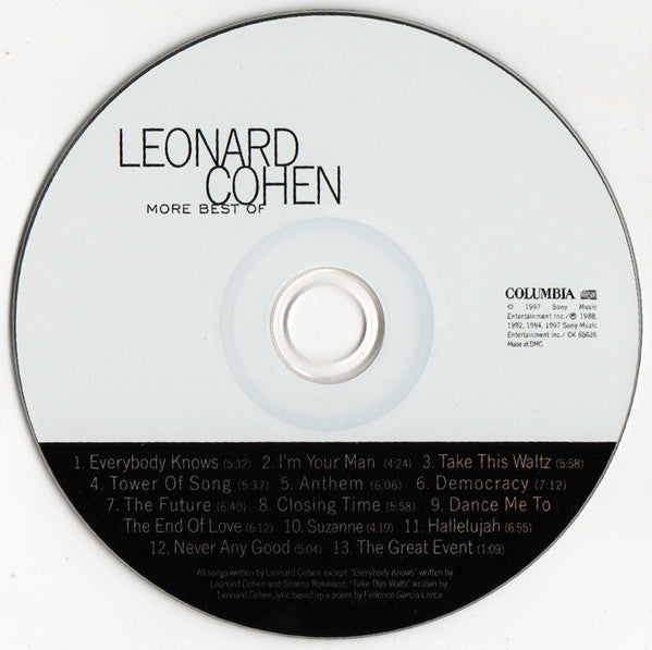 Leonard Cohen : More Best Of (CD, Comp)