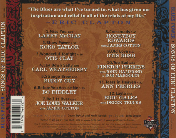 Various : Blues Power: Songs Of Eric Clapton (This Ain't No Tribute) (CD, Comp)