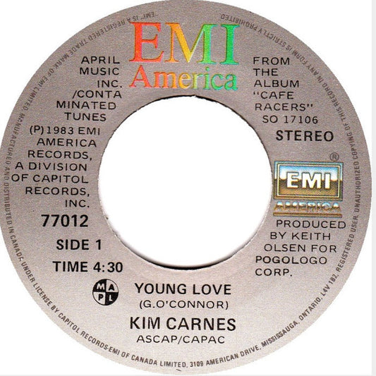 Kim Carnes : Young Love (7", Single)