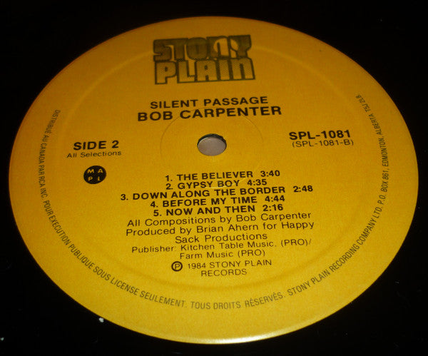 Bob Carpenter : Silent Passage (LP, Album)