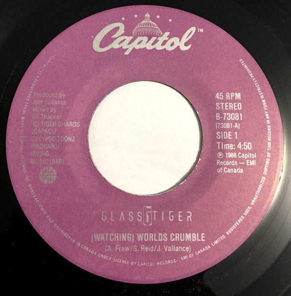 Glass Tiger : (Watching) Worlds Crumble (7", Single)