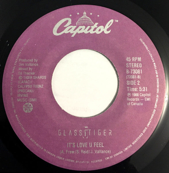 Glass Tiger : (Watching) Worlds Crumble (7", Single)