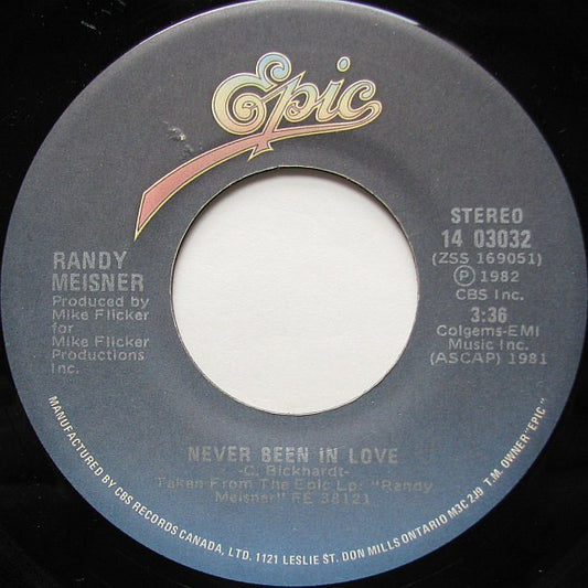 Randy Meisner : Never Been In Love / Nothing Is Said ('Til The Artist Is Dead) (7", Single)