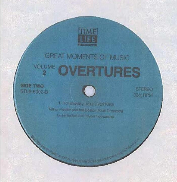 Arthur Fiedler And Boston Pops Orchestra : Great Moments Of Music:  Volume 2, Overtures (LP, Comp)