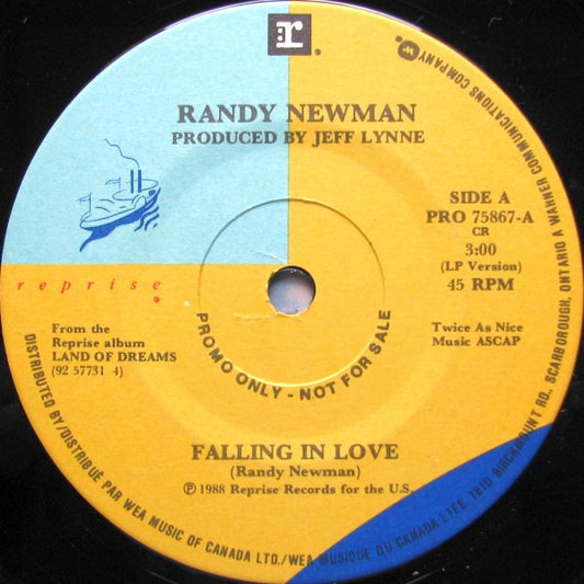 Randy Newman : Falling In Love / Bad News From Home (7", Single, Promo)