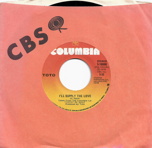 Toto : I'll Supply The Love (7", Single)