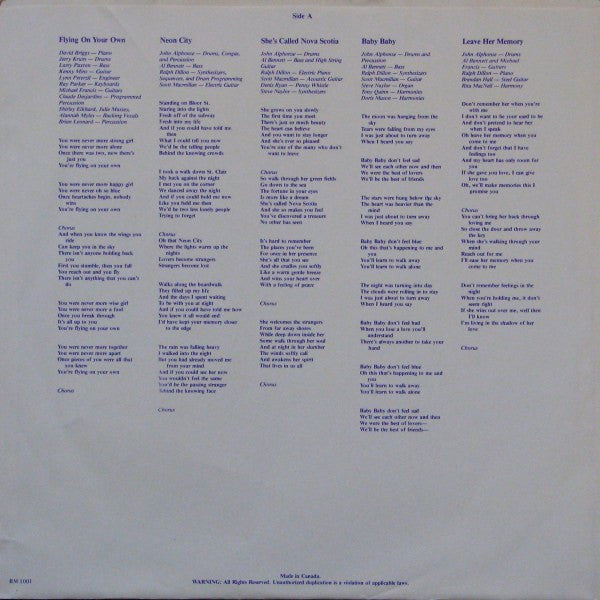 Rita MacNeil : Flying On Your Own (LP, Album)