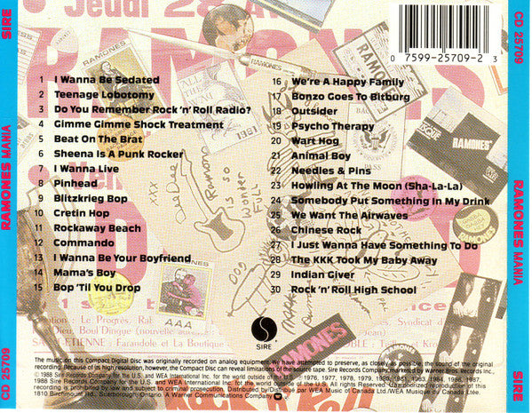 Ramones : Ramones Mania (CD, Comp, RE, RM)