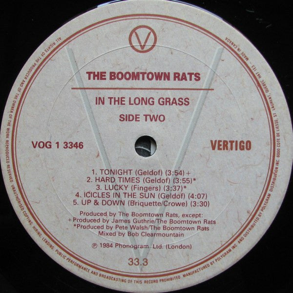 The Boomtown Rats : In The Long Grass (LP, Album)