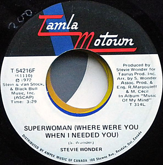 Stevie Wonder : Superwoman (Where Were You When I Needed You) / I Love Every Little Thing About You/ (7", Single)
