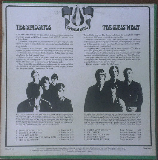 The Staccatos (3) And The Guess Who?* : A Wild Pair (LP, Album)