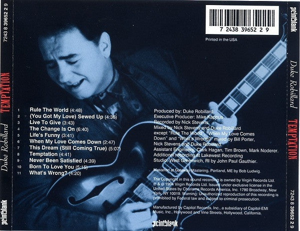 Duke Robillard : Temptation (CD, Album)