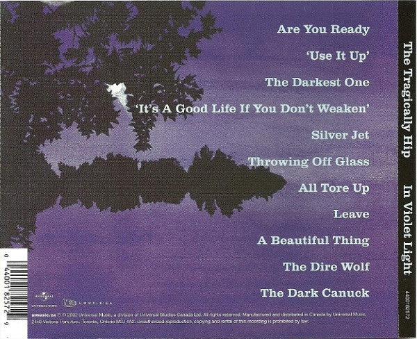 The Tragically Hip : In Violet Light (CD, Album)