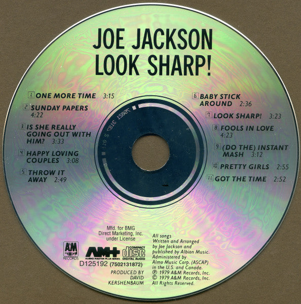 Joe Jackson : Look Sharp! (CD, Album, Club, RE)