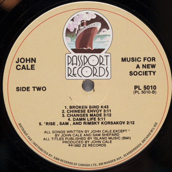 John Cale : Music For A New Society (LP, Album)