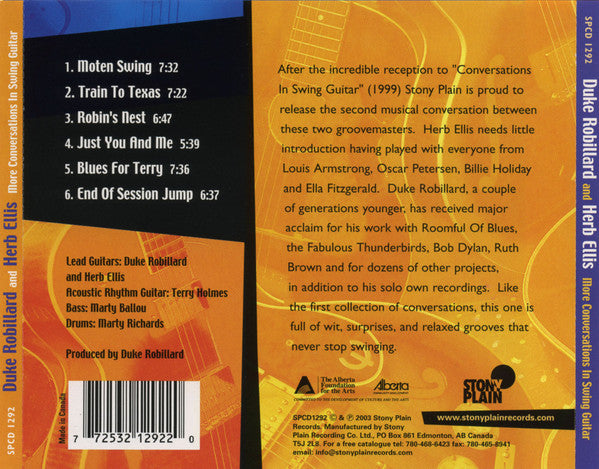 Duke Robillard And Herb Ellis : More Conversations In Swing Guitar (CD, Album)