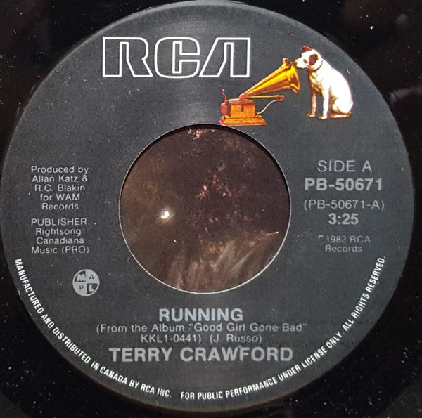 Terry Crawford : Running / Three Little Words (7", Single)