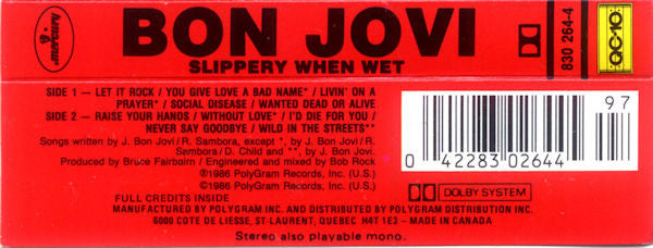 Bon Jovi : Slippery When Wet (Cass, Album, QC-)