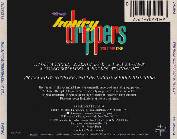 The Honeydrippers : Volume One (CD, EP)