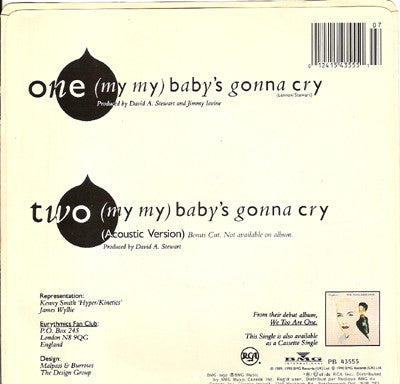 Eurythmics : (My My) Baby's Gonna Cry (7")