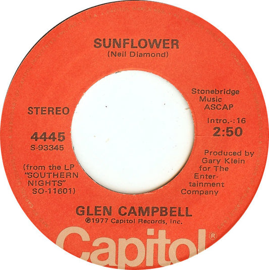 Glen Campbell : Sunflower (7", Single, Jac)