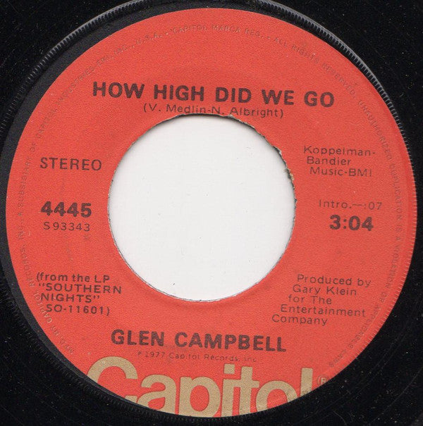 Glen Campbell : Sunflower (7", Single, Jac)