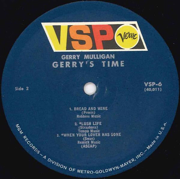 Gerry Mulligan : Gerry's Time (LP, Album, Comp, Mono)