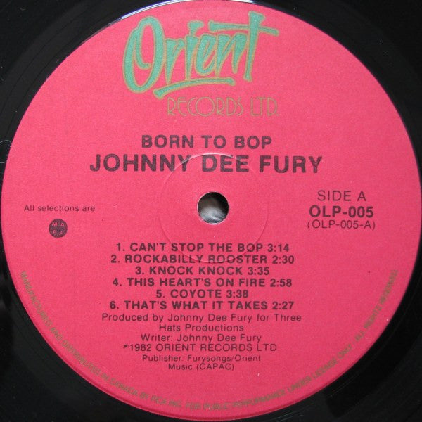 Johnny Dee Fury : Born To Bop (LP, Album)
