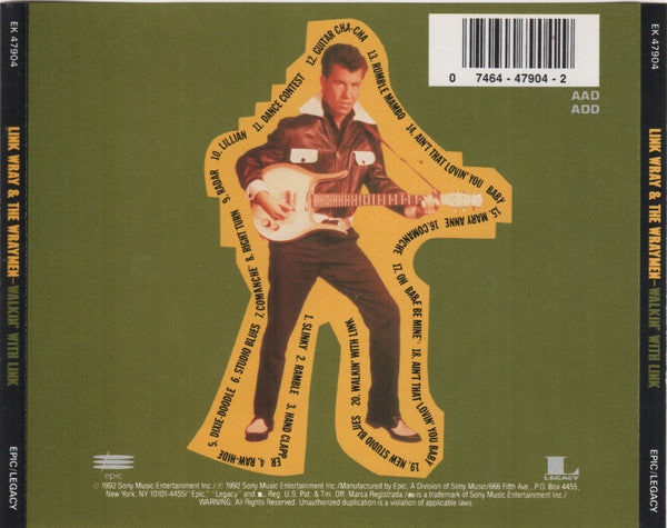 Link Wray & The Wraymen* : Walkin' With Link (CD, Comp, Mono)