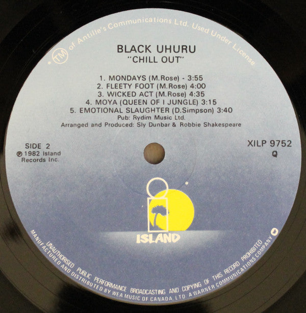 Black Uhuru : Chill Out (LP, Album)